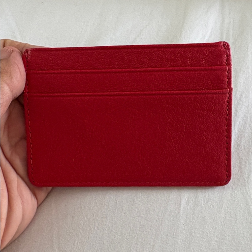 Red Leather Card Holder Wallet - Unbranded